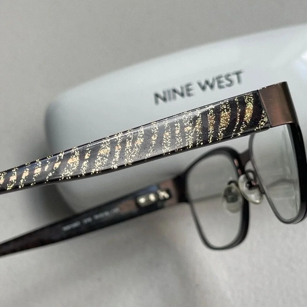 Nine West Eyeglass Frames Satin Brown with Case NW1067 210‎ 51-16-135